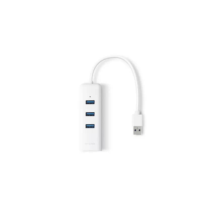 هاب USB 3.0 سه پورت و کارت شبکه تی پی لینک مدل UE330