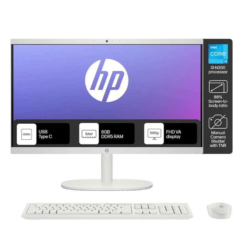 کامپیوتر آل این وان اچ پی 21.5 اینچی مدل HP AIO 22-Dg0000 i3-N300 8GB RAM 512GB SSD Intel UHD Graphic