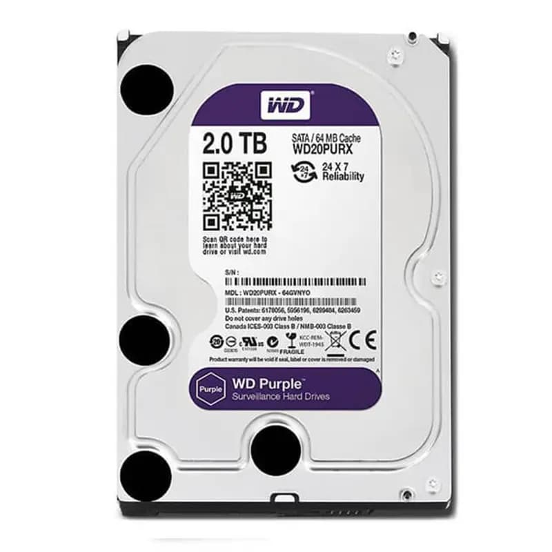 هارد دیسک اینترنال وسترن دیجیتال سری بنفش مدل WD20PURZ ظرفیت 2 ترابایت