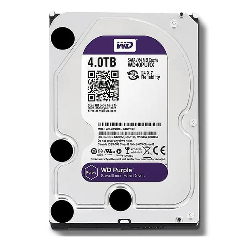 هارد دیسک اینترنال وسترن دیجیتال سری بنفش مدل WD40PURZ ظرفیت 4 ترابایت