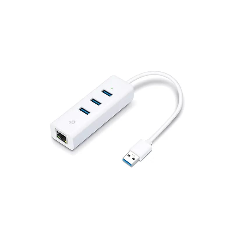هاب USB 3.0 سه پورت و کارت شبکه تی پی لینک مدل UE330
