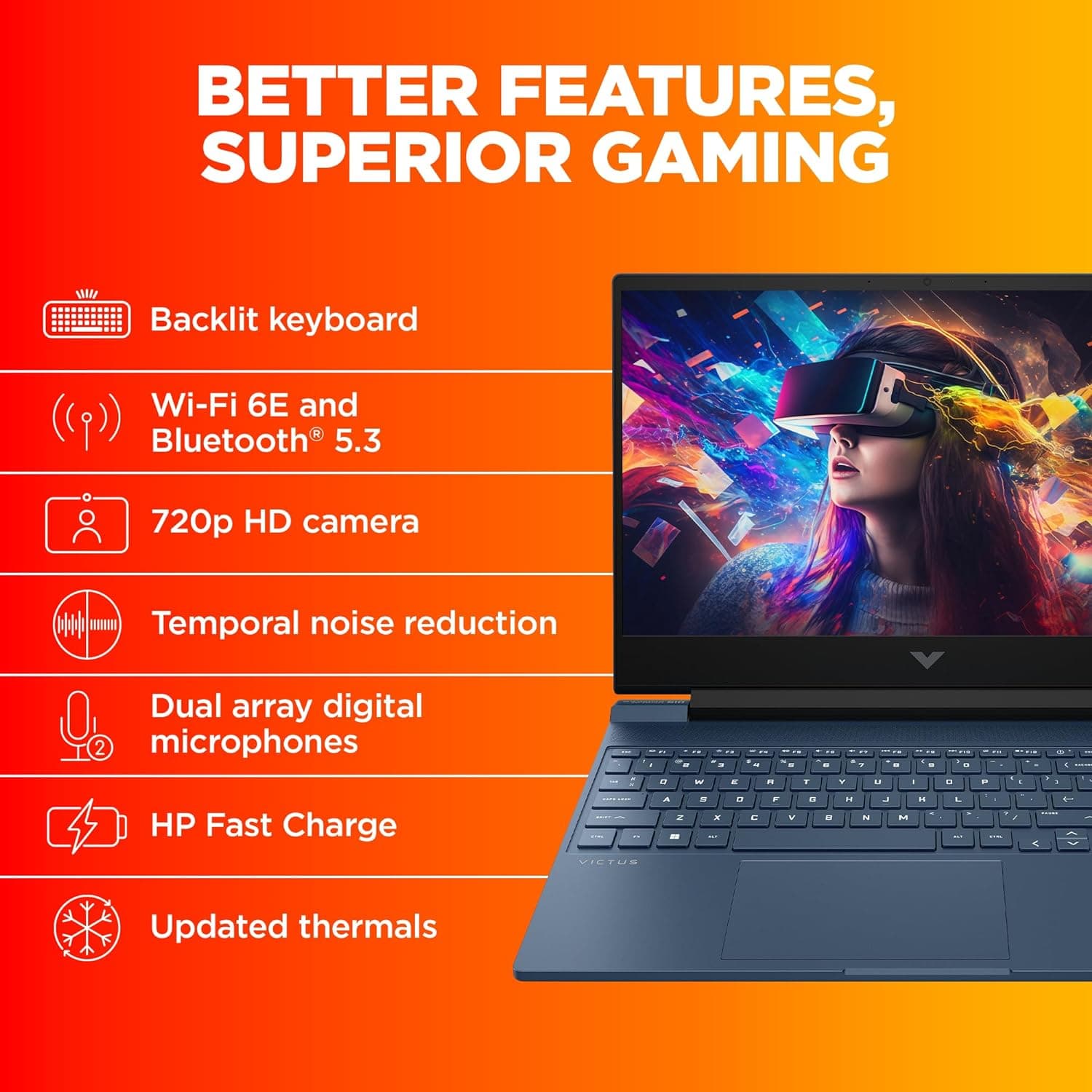لپ تاپ 16.1 اینچی اچ پی مدل Victus 16-R1025Nia i7 16GB 1TB SSD 8GB RTX4070