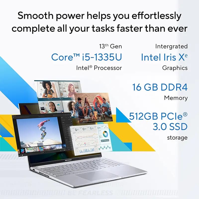 لپ تاپ 15.6 اینچی ایسوس مدل VivoBook A1504VA i5 8GB 512GB SSD Iris Xe