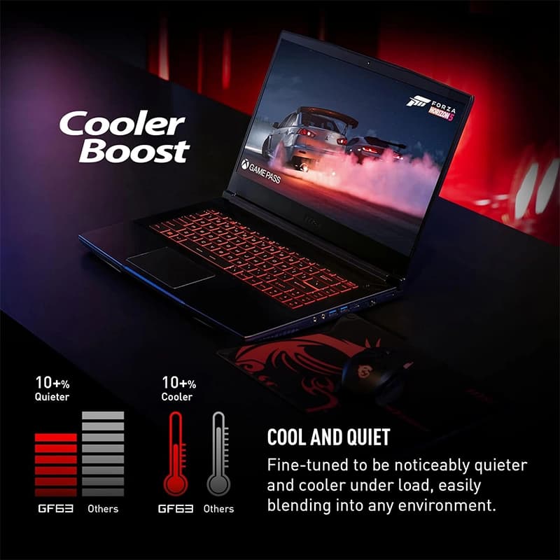 لپ تاپ 15.6 اینچی ام اس آی مدل GF63 i7 16GB 512GB SSD 4GB RTX3050