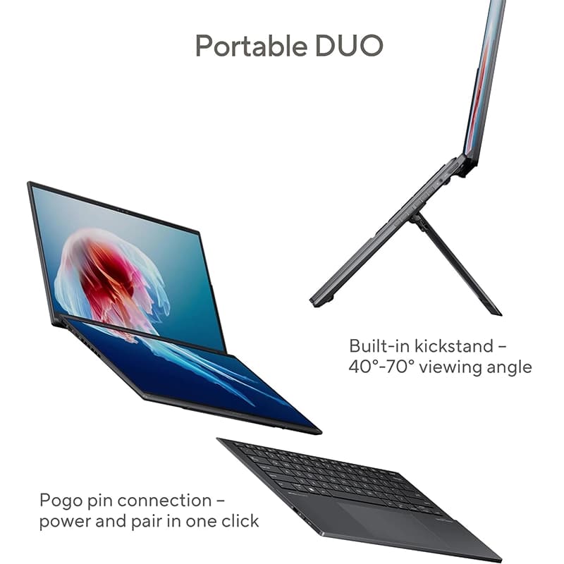 لپ تاپ 14 اینچی ایسوس مدل Zenbook Duo Dual UX8406M Ultra 9 32GB 1TB SSD Intel Arc