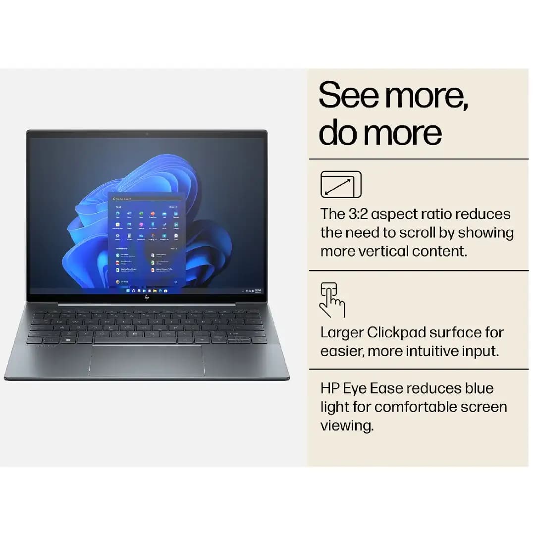 لپ تاپ 13.5 اینچی اچ پی مدل HP Dragonfly G4 i7 32GB 1TB SSD Intel Iris Xe