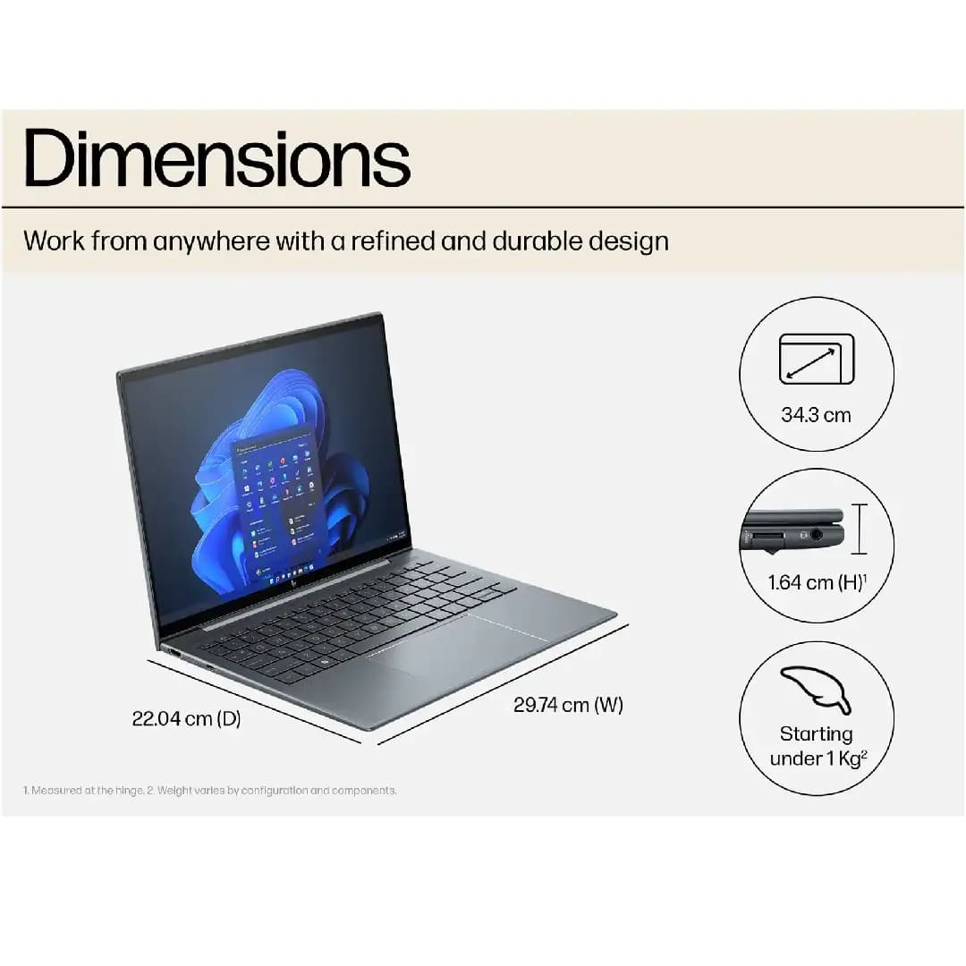 لپ تاپ 13.5 اینچی اچ پی مدل HP Dragonfly G4 i7 32GB 1TB SSD Intel Iris Xe