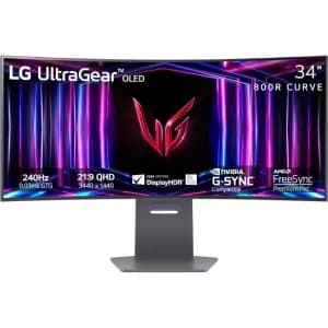 مانیتور مخصوص بازی ال جی مدل LG 34GS95QE-B سایز 34 اینچ منحنی