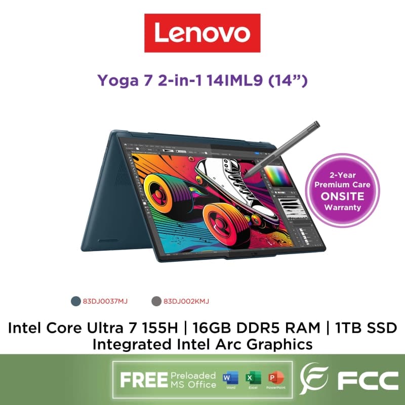 لپ تاپ 14 اینچی لنوو مدل YOGA 7 14IML9 Core Ultra 7 16GB 1TB SSD Intel