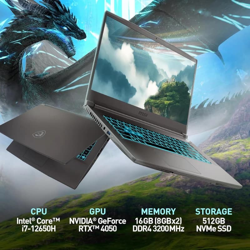 لپ تاپ 15.6 اینچی ام اس آی مدل MSI THIN 15 B12VE i7 16GB 512GB SSD 6GB RTX4050