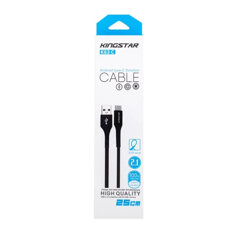 کابل پاوربانک Kingstar K63C TypeC طول 0.25متر