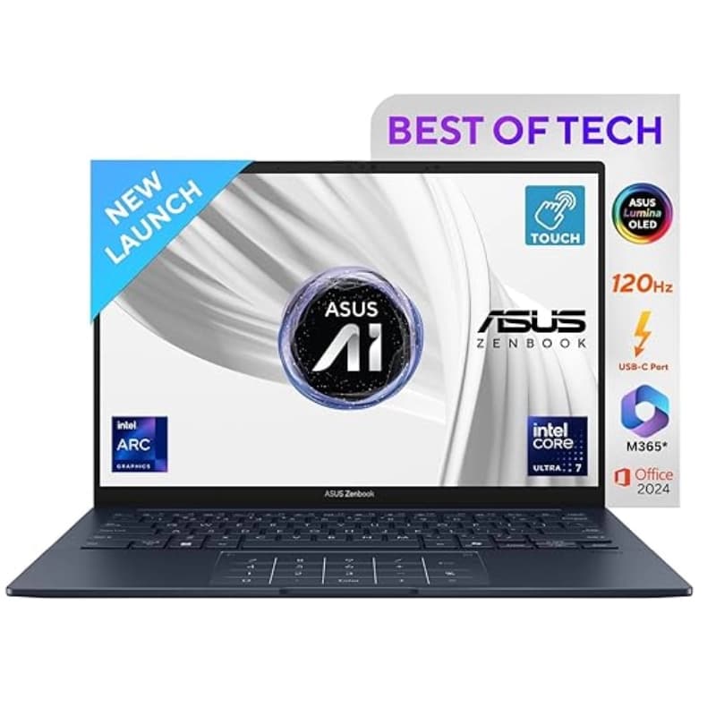 لپ‌ تاپ 14 اینچی ایسوس مدل Zenbook 14 UX3405CA Core Ultra 7 16GB 2TB SSD Intel Arc