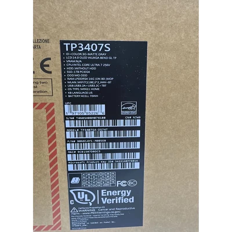 لپ تاپ 14 اینچی ایسوس مدل VivoBook 14 Flip TP3407SA Core Ultra 7 16GB 1TB SSD Intel Arc Graphics