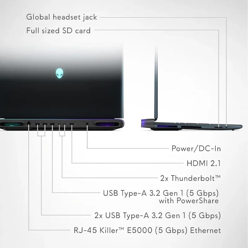 لپ تاپ 18 اینچی دل مدل Alienware 18 Area-51 Core Ultra 9 32GB 1TB SSD 16GB 16GB RTX 5080
