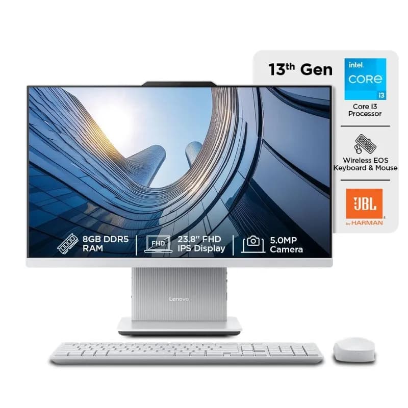 کامپیوتر آل این وان لنوو 23.8 اینچی مدل IdeaCentre AIO 24IRH9 A390 i3 8GB RAM 512GB SSD Intel UHD