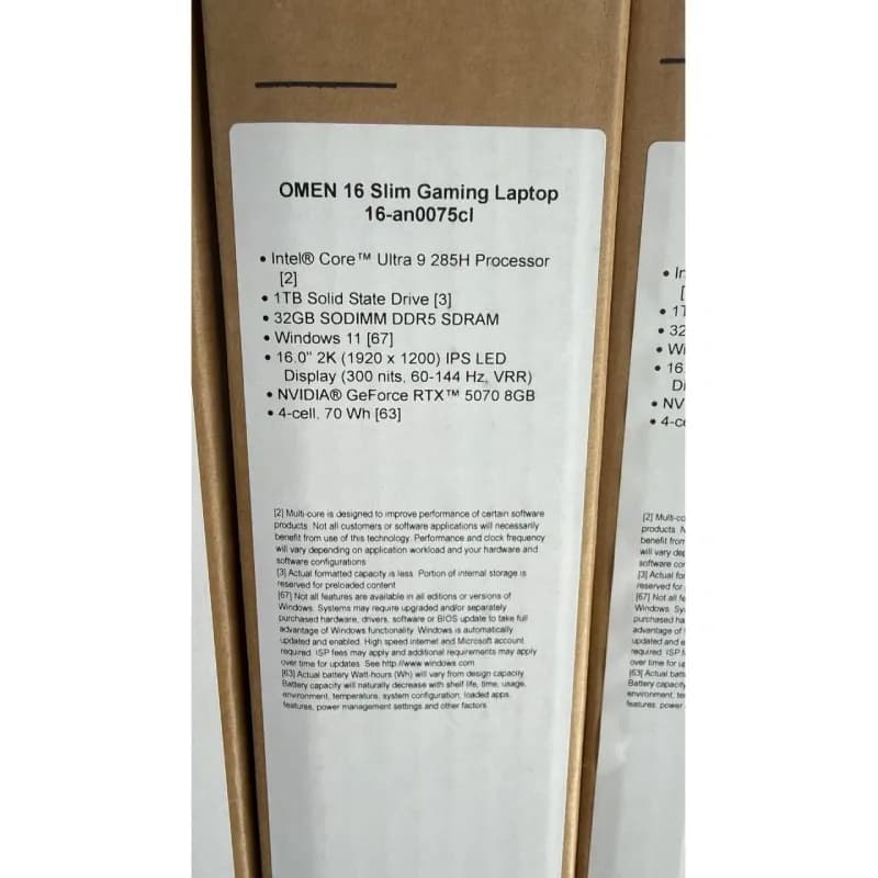 لپ تاپ 16 اینچی اچ‌ پی مدل OMEN 16S 16‑AN0075CL Core Ultra 9 32GB 1TB SSD 8GB RTX 5070