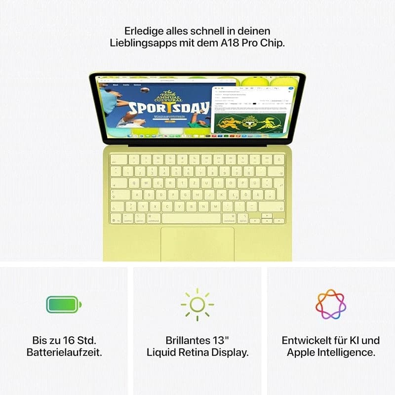 لپ تاپ 13 اینچی اپل مدل MacBook Neo MHFA4 A18 Pro (6C/6C) 8GB 256GB SSD
