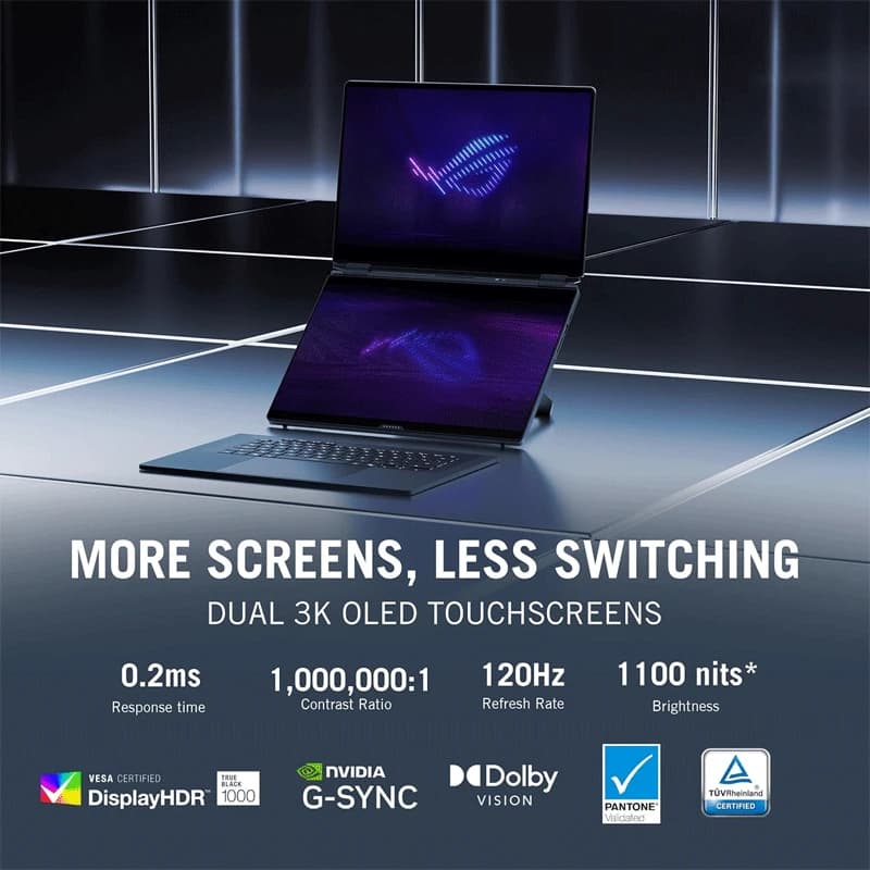 لپ تاپ 16 اینچی ایسوس مدل ROG Zephyrus Duo 16 GX651AX Core Ultra 9 64GB 2TB SSD 24GB RTX 5090