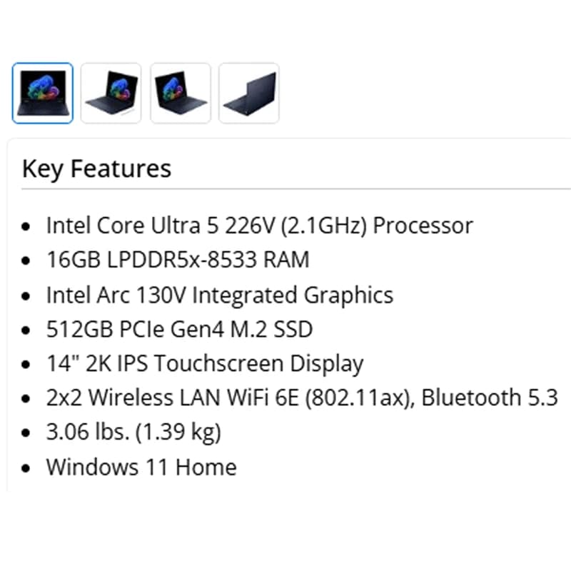 لپ تاپ 14 اینچی دوکاربره اچ پی مدل OmniBook X Flip 14-fm0013dx Core Ultra 5 16GB 512GB SSD Intel Arc