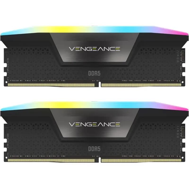 رم کامپیوتر کورسیر مدل Vengeance RGB DDR5 ظرفیت 32 گیگابایت (2×16GB) فرکانس 7200MHz تایمینگ CL34