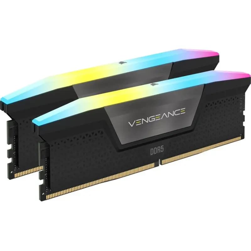 رم کامپیوتر کورسیر مدل Vengeance RGB DDR5 ظرفیت 32 گیگابایت (2×16GB) فرکانس 7200MHz تایمینگ CL34