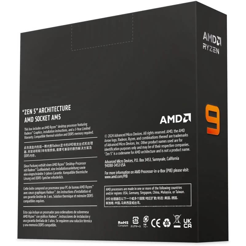 پردازنده ای ام دی مدل Ryzen 9 9950X Box