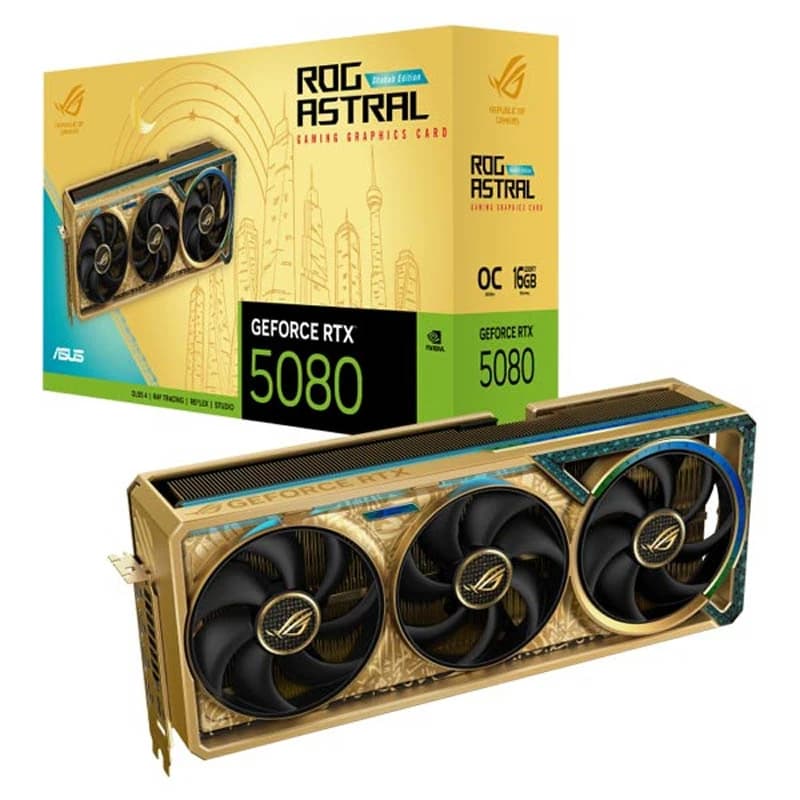 کارت گرافیک ایسوس مدل ROG Astral RTX 5080 Dhahab CORE OC Edition 16GB