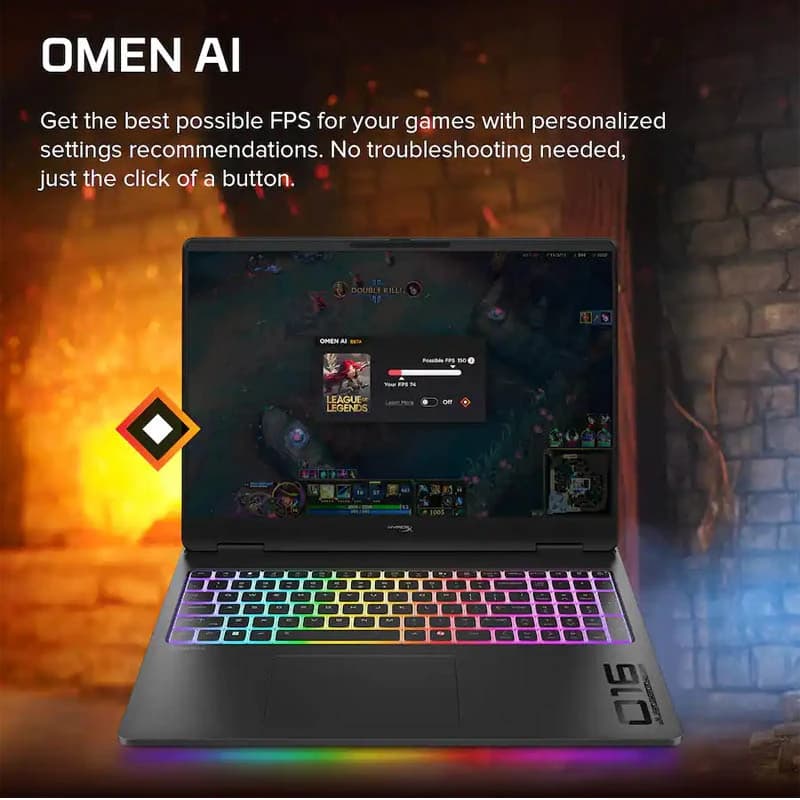 لپ تاپ 16 اینچی اچ پی مدل HyperX OMEN MAX 16 16-ah1023dx Core Ultra 9 290HX Plus 32GB 1TB SSD 12GB RTX 5070 Ti