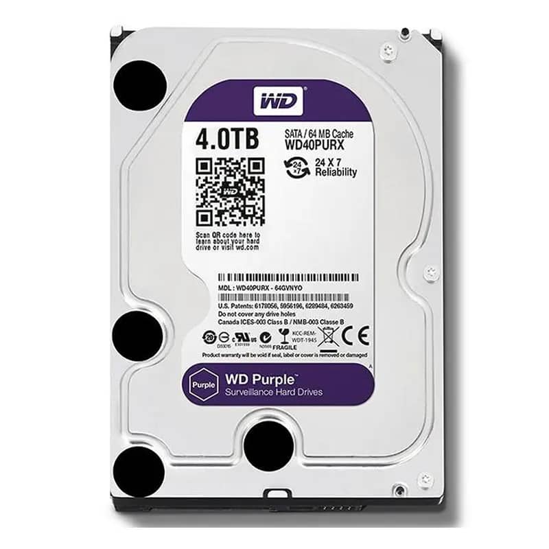 هارد دیسک اینترنال وسترن دیجیتال سری بنفش مدل WD40PURZ ظرفیت 4 ترابایت
