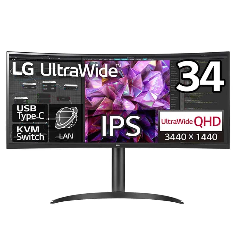 مانیتور مخصوص بازی ال جی مدل LG 34WQ75C B سایز 34 اینچ منحنی