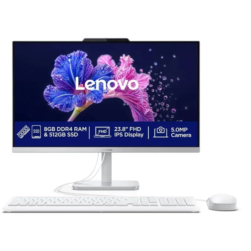 کامپیوتر آل این وان 23.8 اینچی لنوو مدل Lenovo A100 N100 8GB 512GB SSD Intel UHD