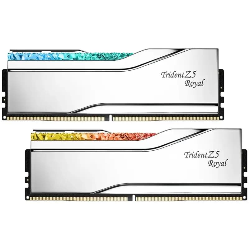 رم کامپیوتر جی اسکیل مدل Trident Z5 Royal RGB DDR5 ظرفیت 32 گیگابایت (2×16GB) فرکانس 6400MHz تایمینگ CL32
