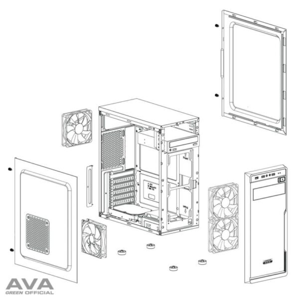 کیس کامپیوتر گرین مدل AVA Plus - Image 3