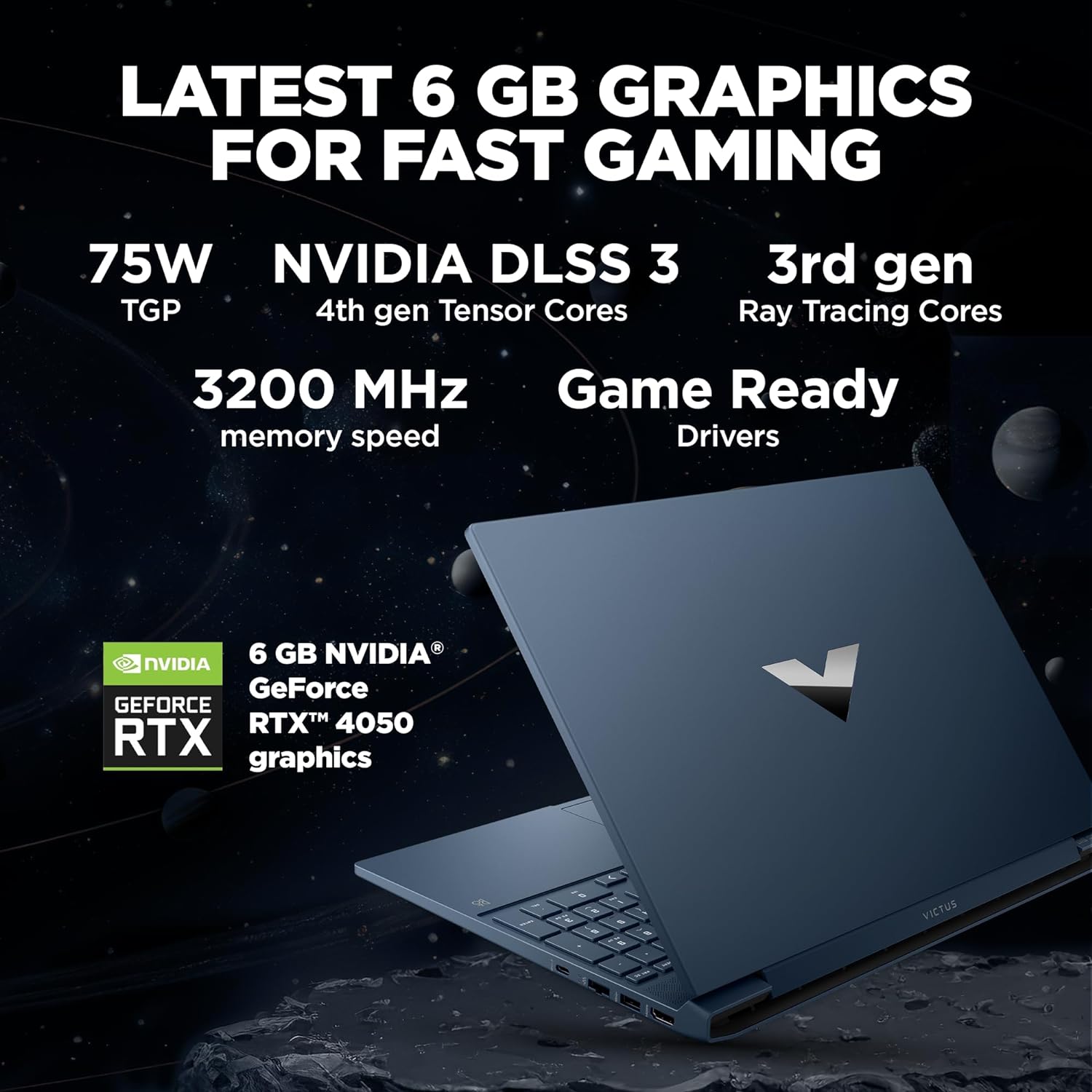 لپ تاپ 15.6 اینچی اچ پی مدل Victus 15-fa1056nia i7 16GB 512GB SSD 6GB RTX4050