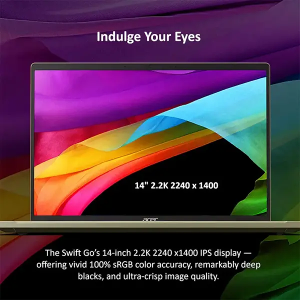 لپ تاپ 14 اینچی ایسر مدل Swift Go SFG14 14 i5 8GB 512GB SSD Iris Xe