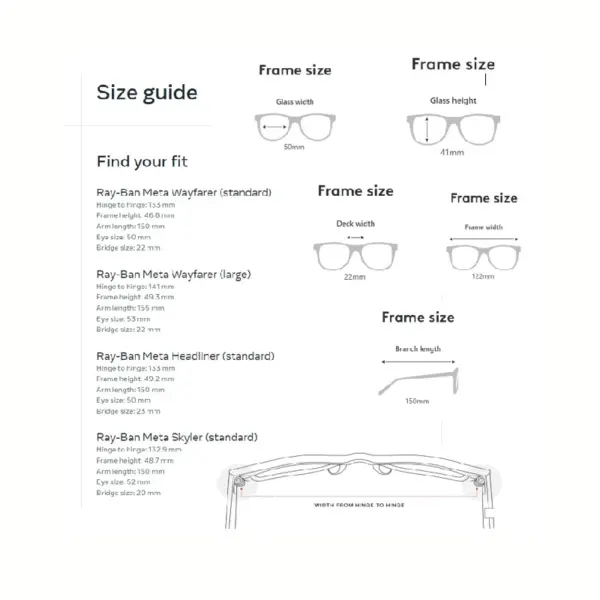 عینک  هوشمند ری بن متا مدل WAYFARER RW4006 - Image 8