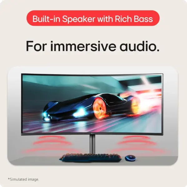 مانیتور منحنی 40 اینچی ال جی مدل LG 40WP95C-W UltraWide Curved - Image 6