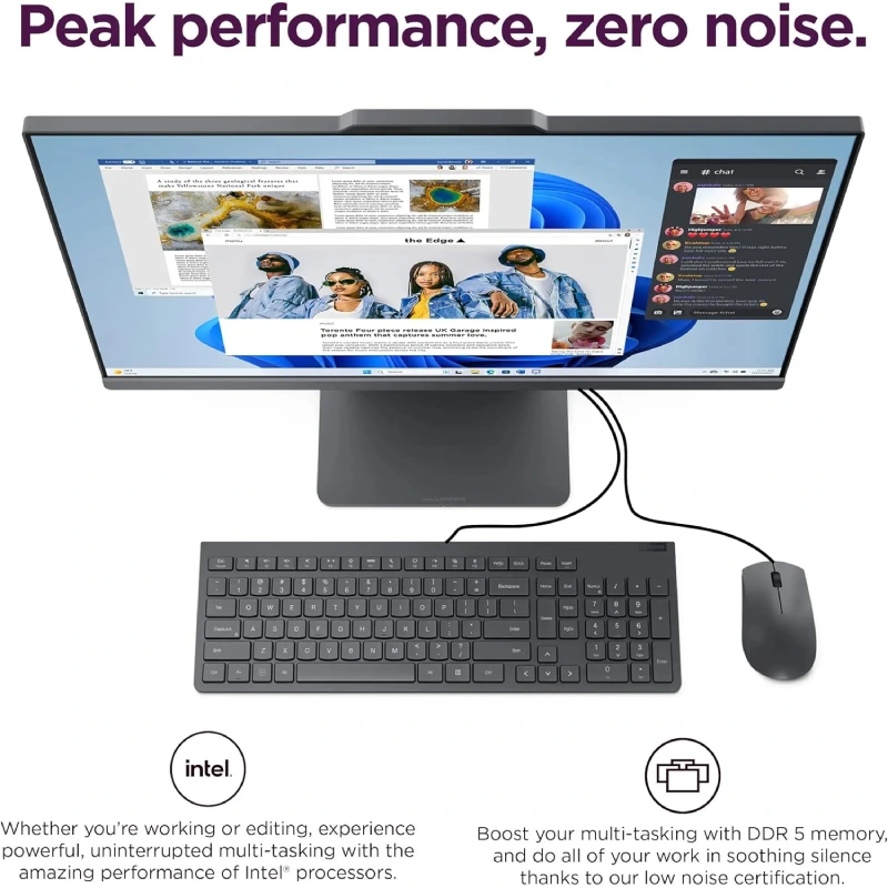 کامپیوتر آل این وان لنوو 24 اینچی مدل Lenovo IdeaCenter i5 8GB RAM 512GB SSD Intel UHD Graphics - Image 4