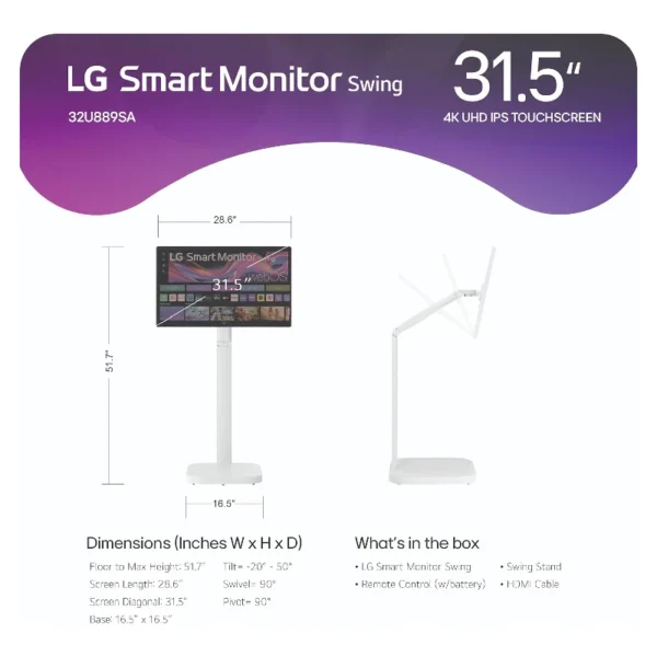 مانیتور 32 اینچی ال جی مدل 32U889SA-W - Image 9